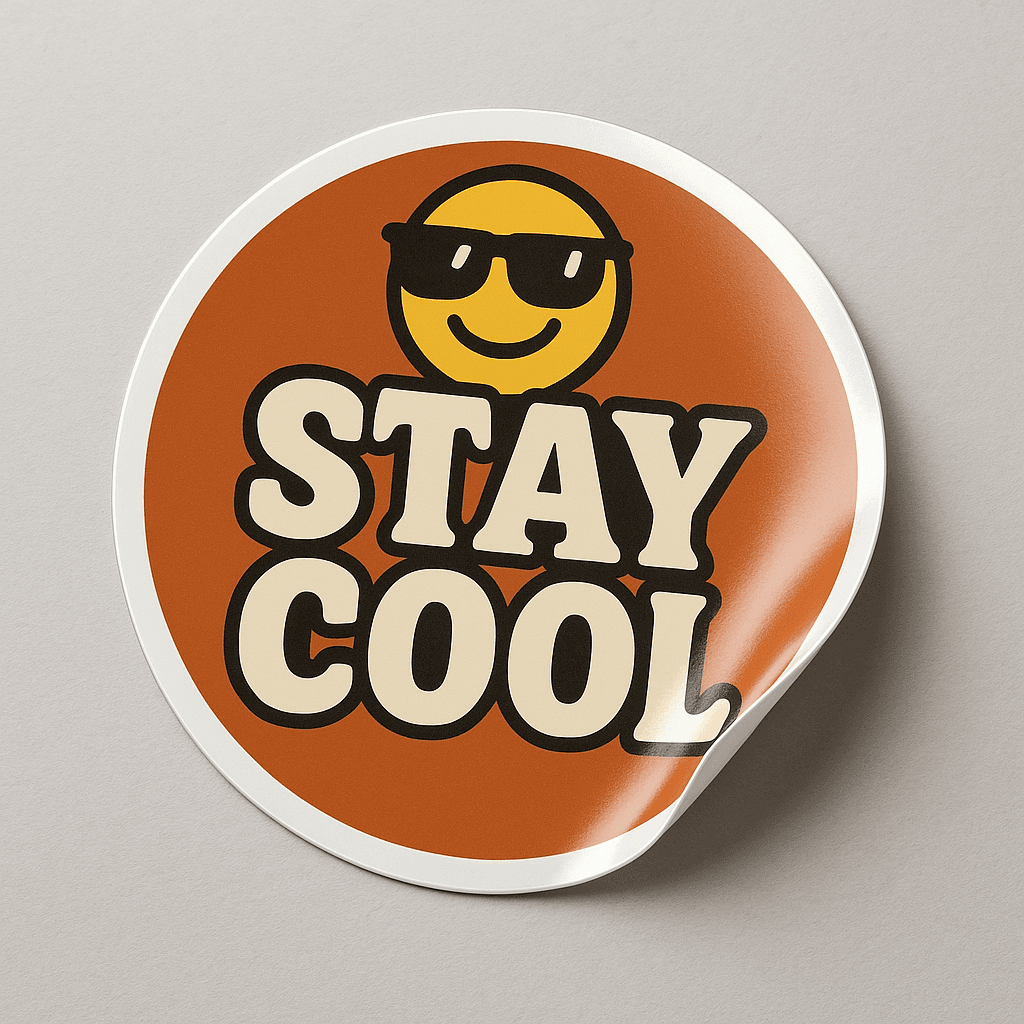 Stay Cool sticker mockup